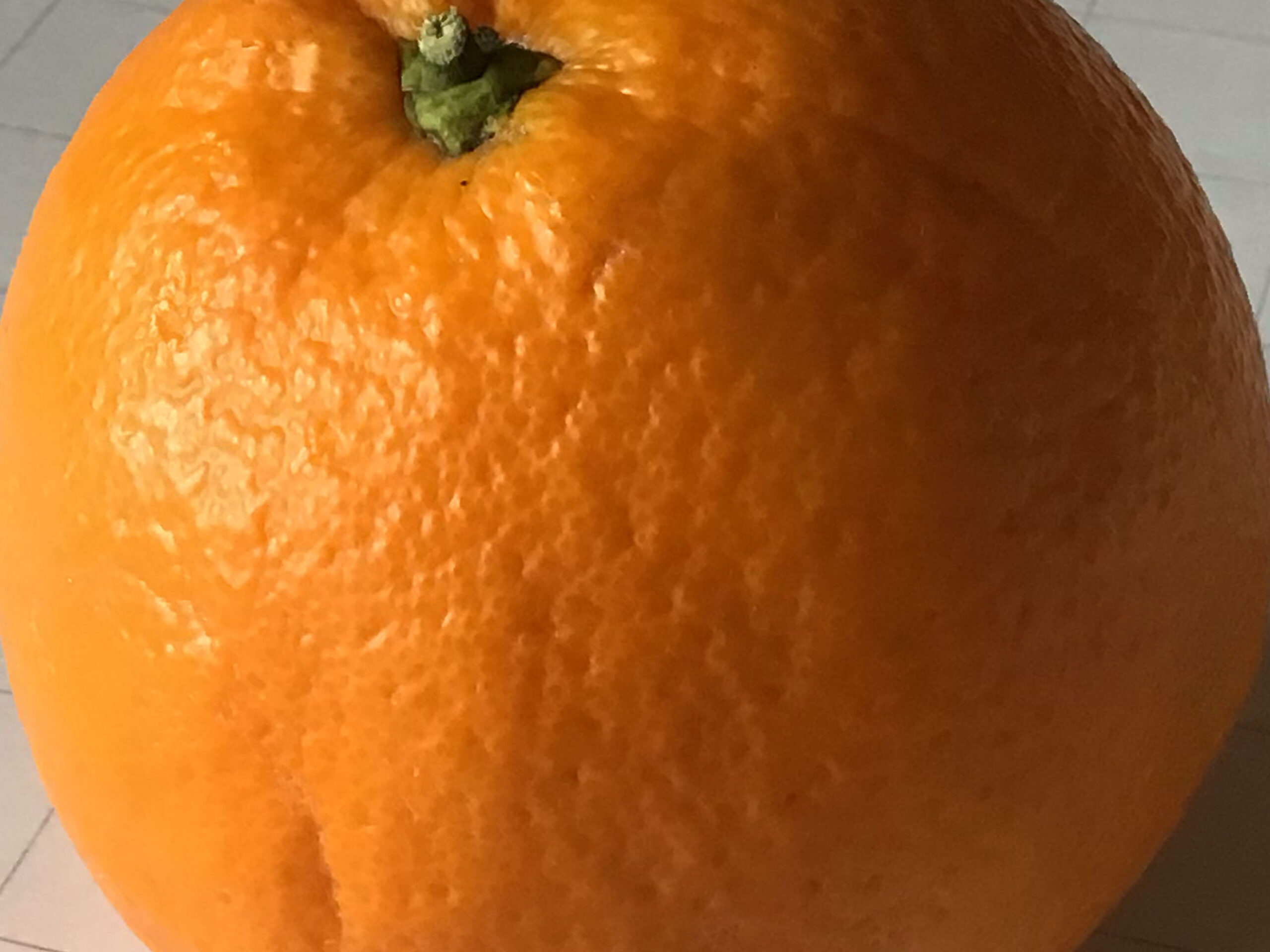 Die Oberfläche einer Orange im Detail